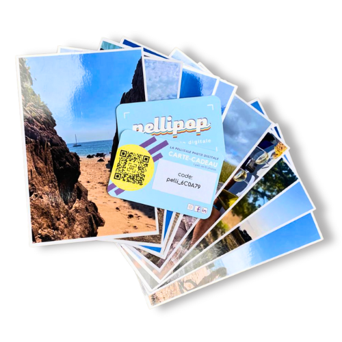 carte cadeau et photos imprimées